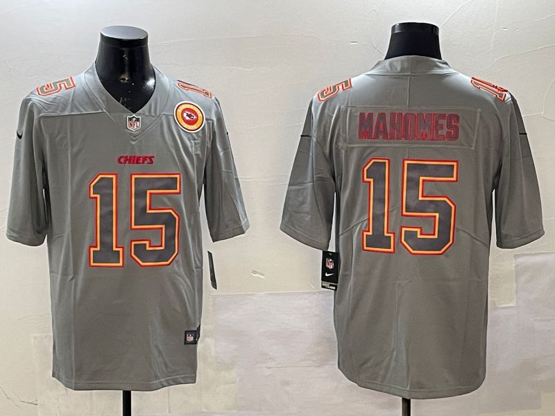 Men Kansas City Chiefs #15 Mahomes Grey 2025 Nike Vapor Limited NFL Jersey style 2103->kansas city chiefs->NFL Jersey
